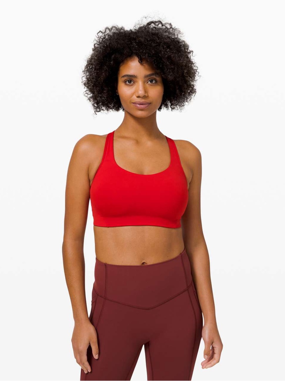 lululemon Athletica All Powered Up Red Racerback Adjustable-Back Sports Bra